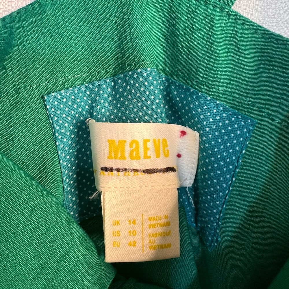 Anthropologie Green Midi Dress *zipper needs replacing. - Picture 8 of 10